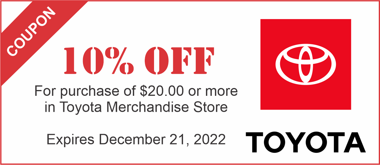 Toyota Merchandise Coupon AWordPressSite